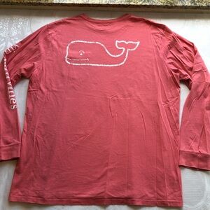 Vineyard Vines Long Sleeves Pink Graphic Print Shirt Men’s Size XL Left Pocket